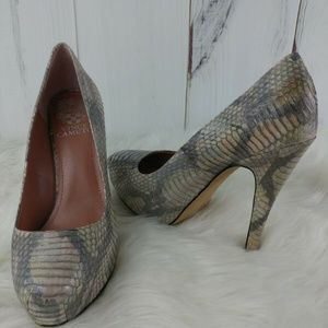 Vince Camuto Korsi Pump Gray Snake Leather